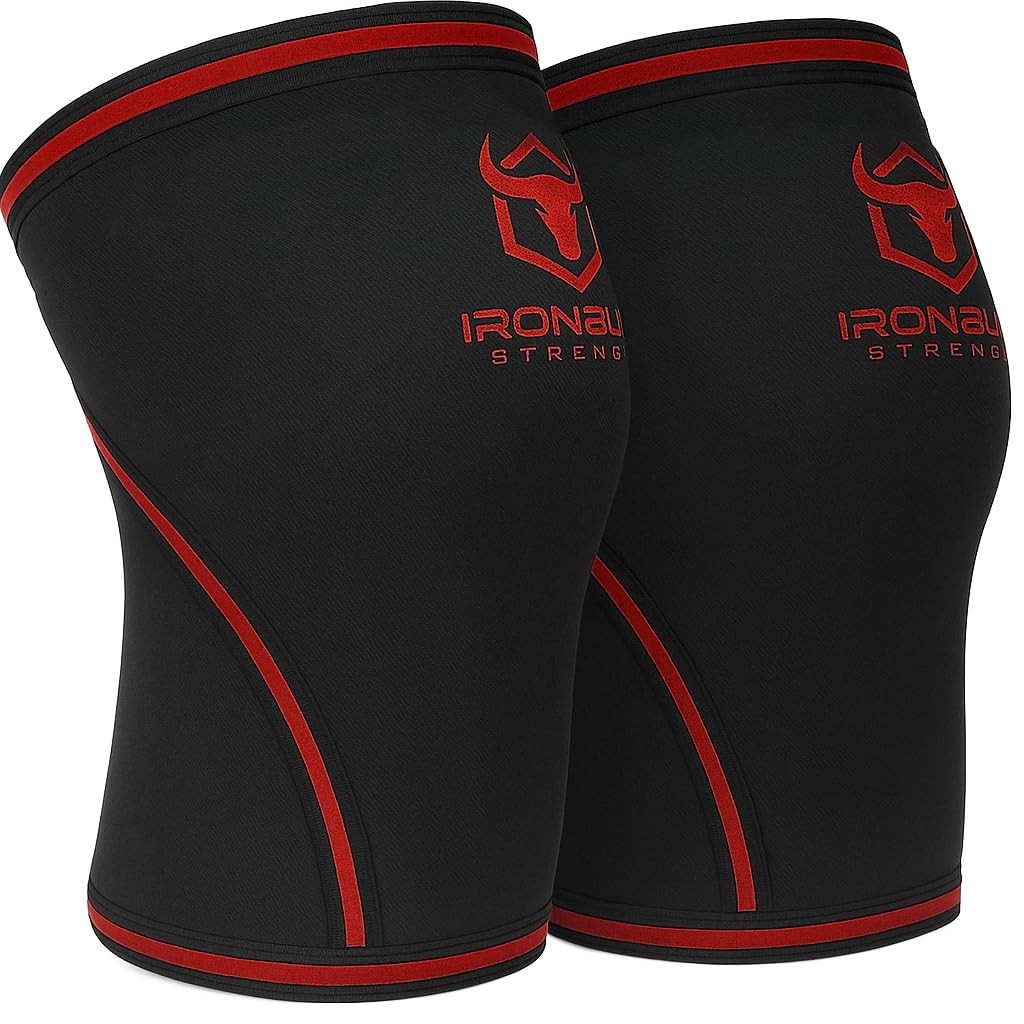 Iron Bull Strength Knee Sleeves 7mm 1 Pair – Compression Brace Knee Sleeve F…