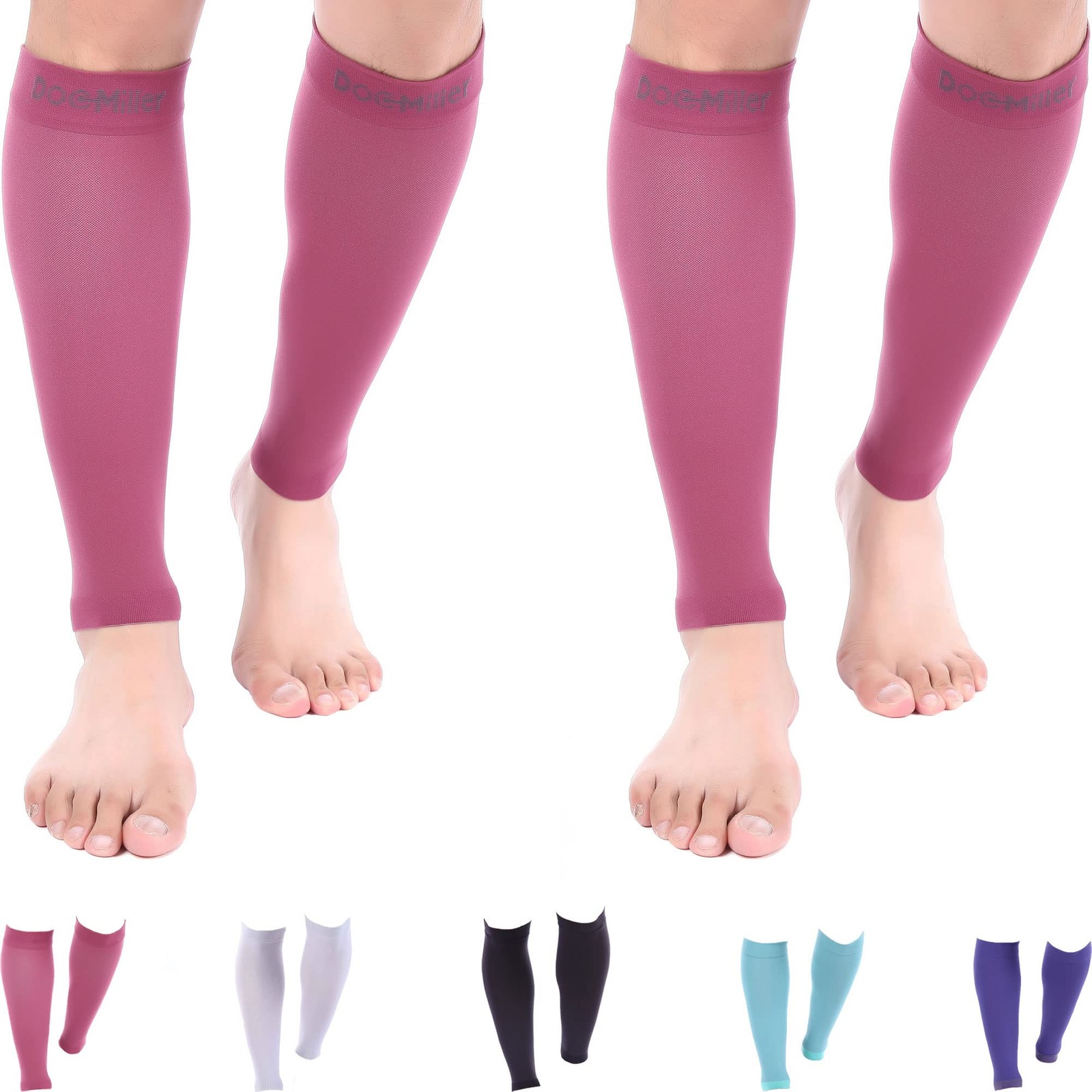 Doc Miller Calf Compression Sleeve for Women and Men, 20-30 X-Large, Maroon