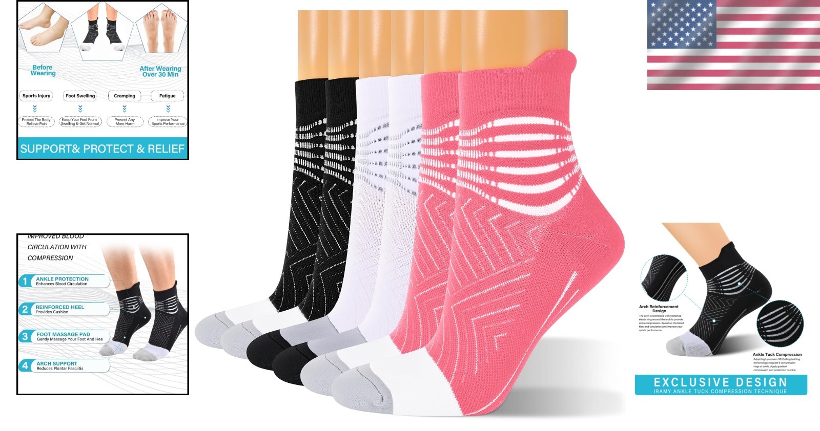 Comfort & Support: Compression Ankle Socks for Women – Plantar Fasciitis Relief