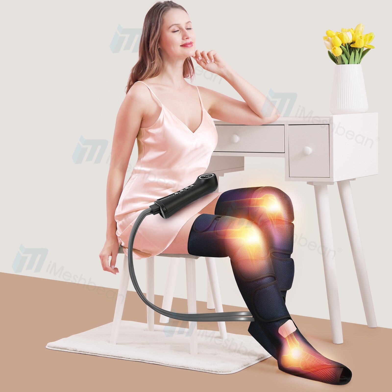 Shiatsu Electric Foot Calf Massager Massage Machine Ankle Leg Kneading Heating