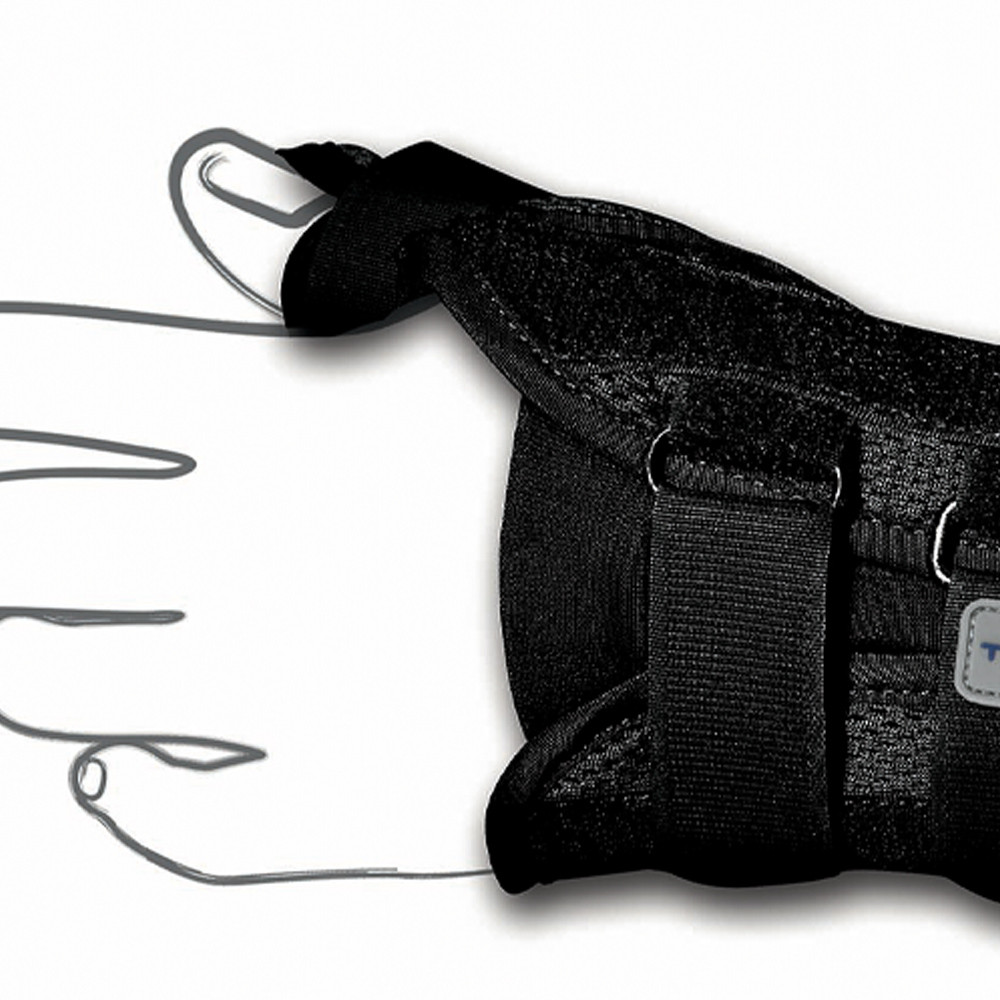 Tenortho Drypol II Left Fence Wristband with Thumb Grip Black