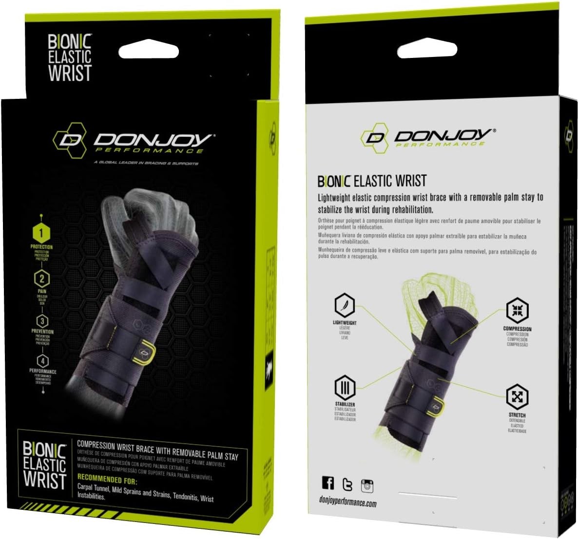 DonJoy Performance Bionic Elastic Wrist Brace – Right – X-Large