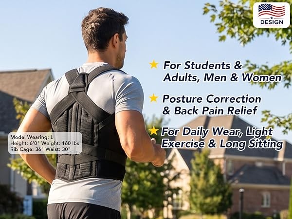 Posture Corrector Back Brace Full Support Shoulder Straightener Men Women XS-3XL