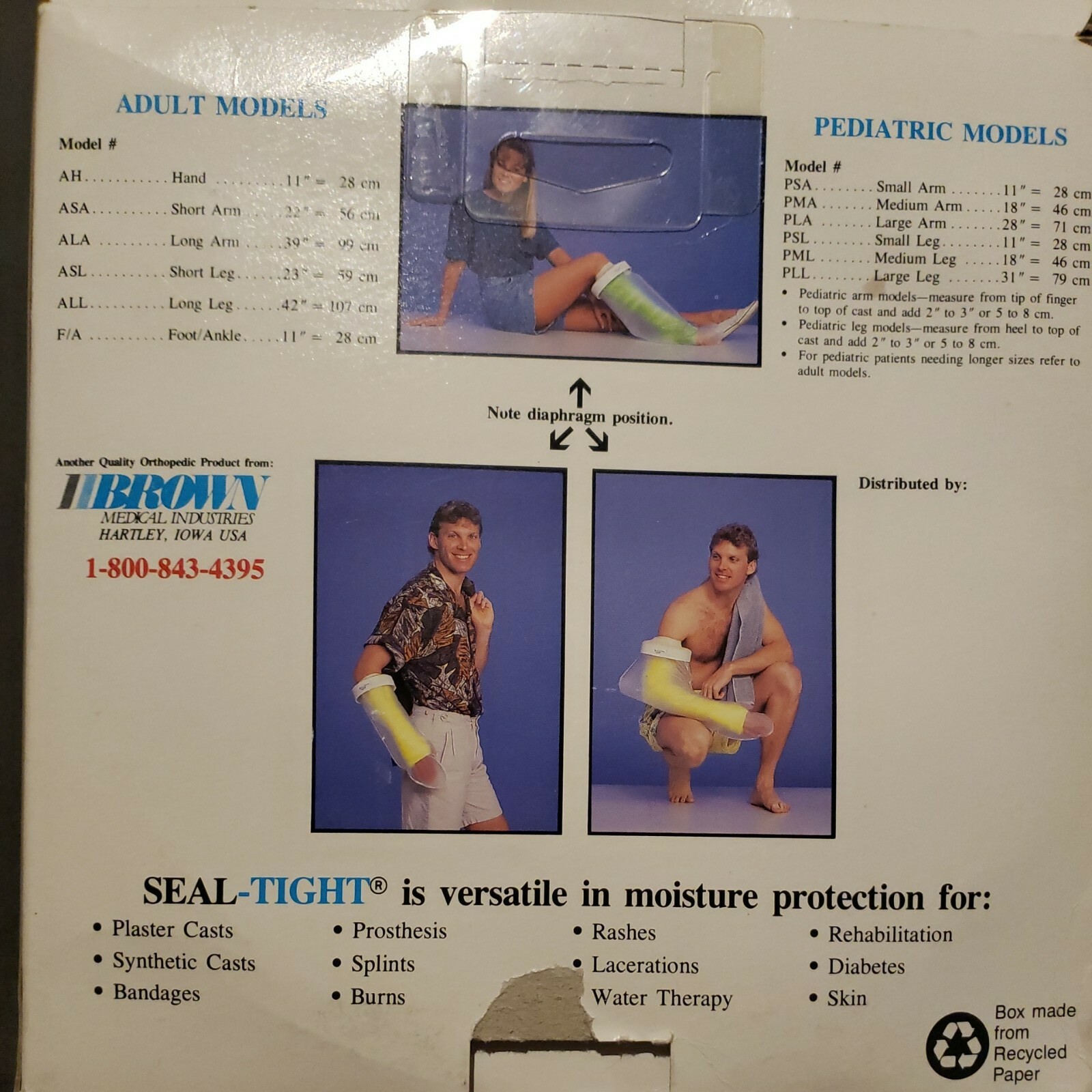 Cast Protector Pediatric BrownMed SEAL-TIGHT – Medium Leg 18″ vintage Never Used