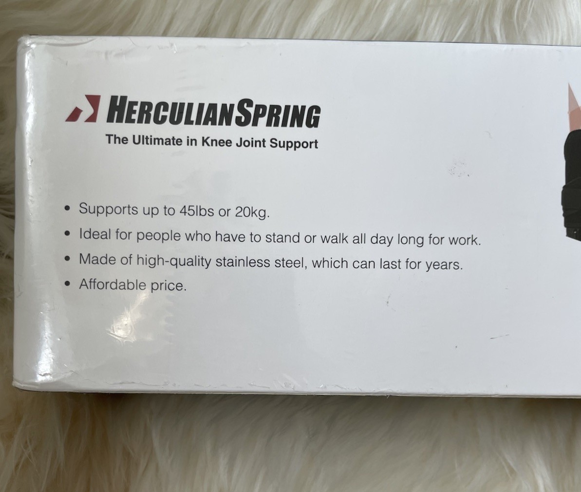 HerculianSpring Adjustable Knee Support Brace, Stainless Steel, Black, One Size