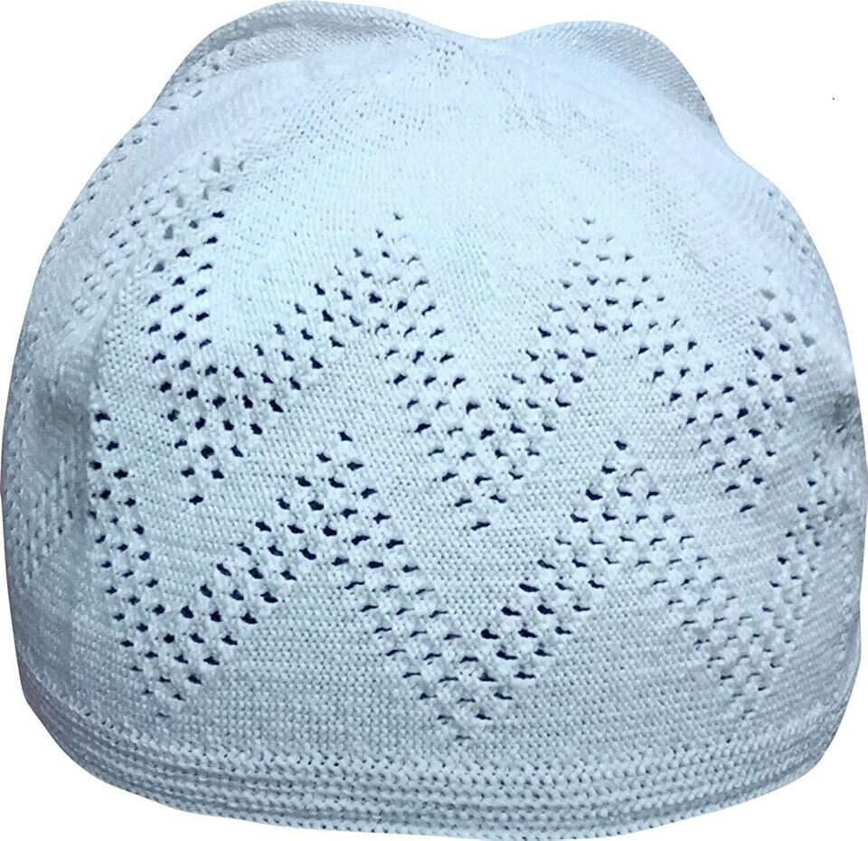 White Cotton Men’s Skull Cap Muslim Islamic Namaz Prayer Hat Topi Head Wear