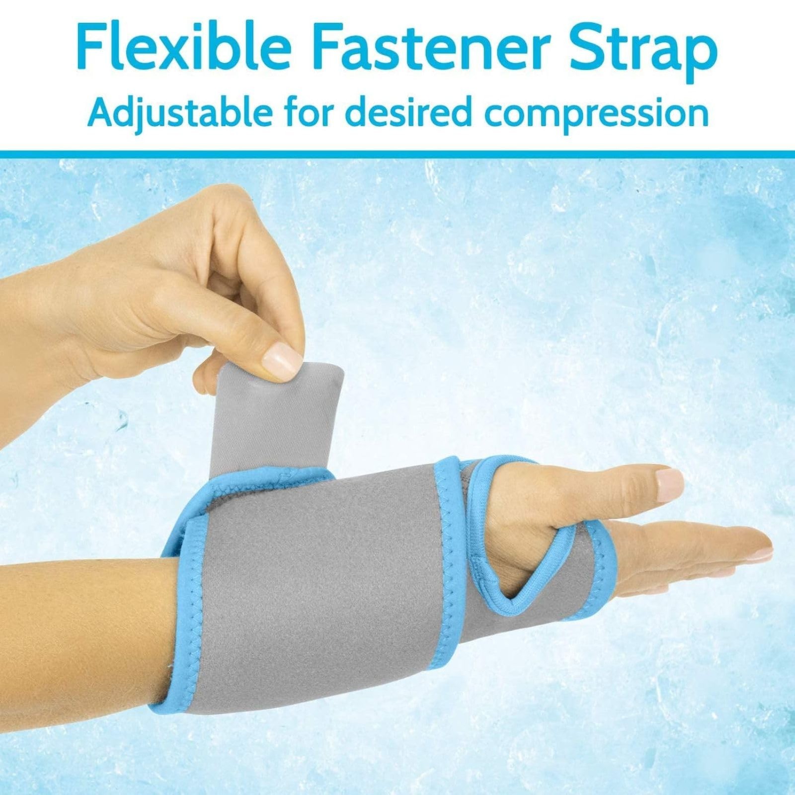Arctic Flex Wrist Ice Pack Wrap – Refreezable Gel 1 Count (Pack of 1), Gray