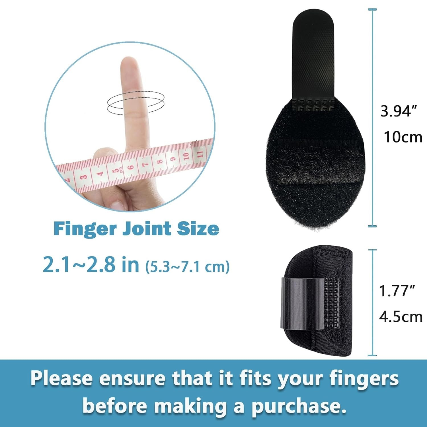 “6-Pack Pinky Finger Splints for Left/Right Hand Adjustable Single-Strap Brace..