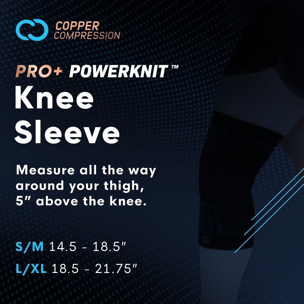 PRO+ Powerknit Performance Knee Sleeve L/XL: Compression for Stability, Pain
