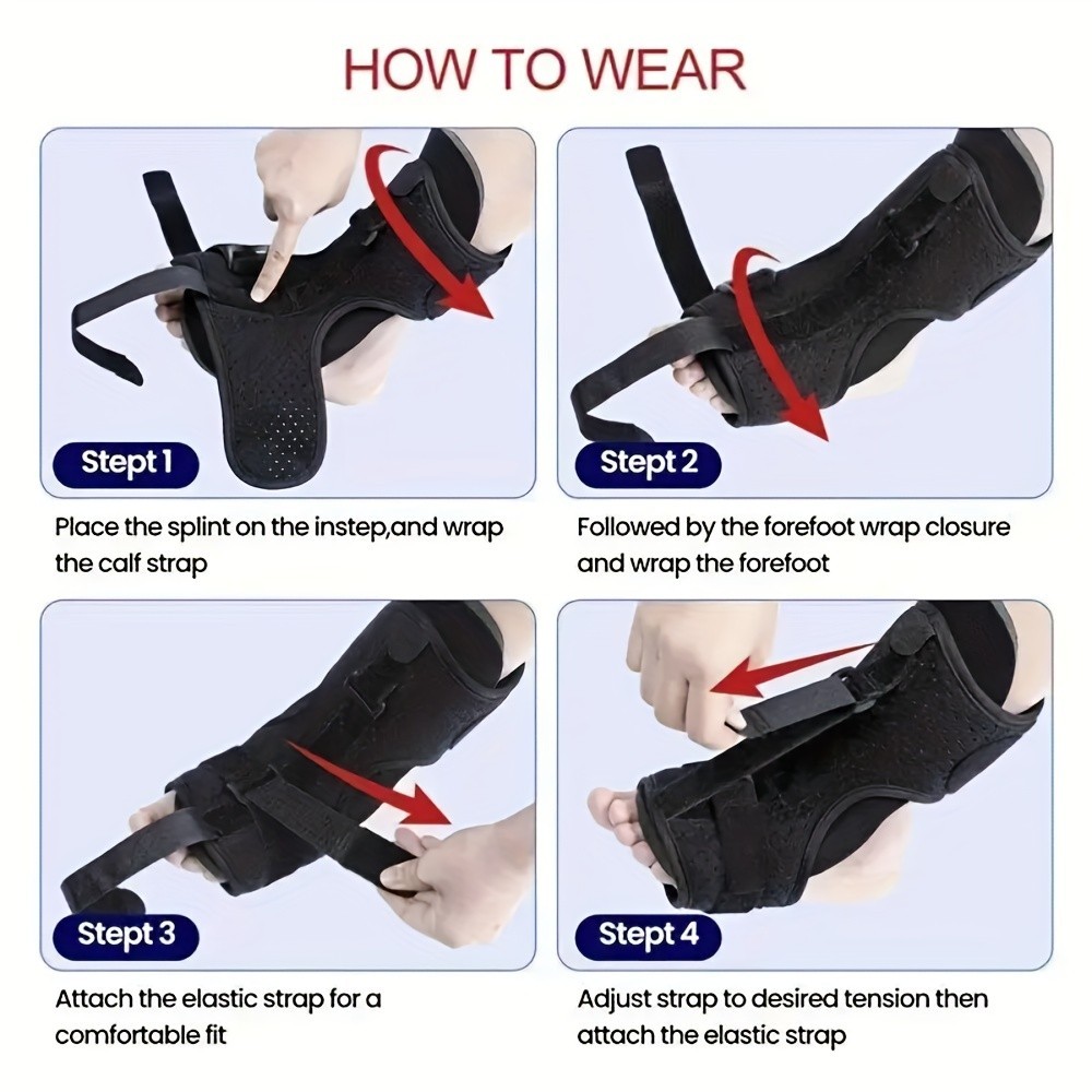 Adjustable Foot Drop Ankle Brace Plantar Fasciitis Night Splint Support Toe Pain
