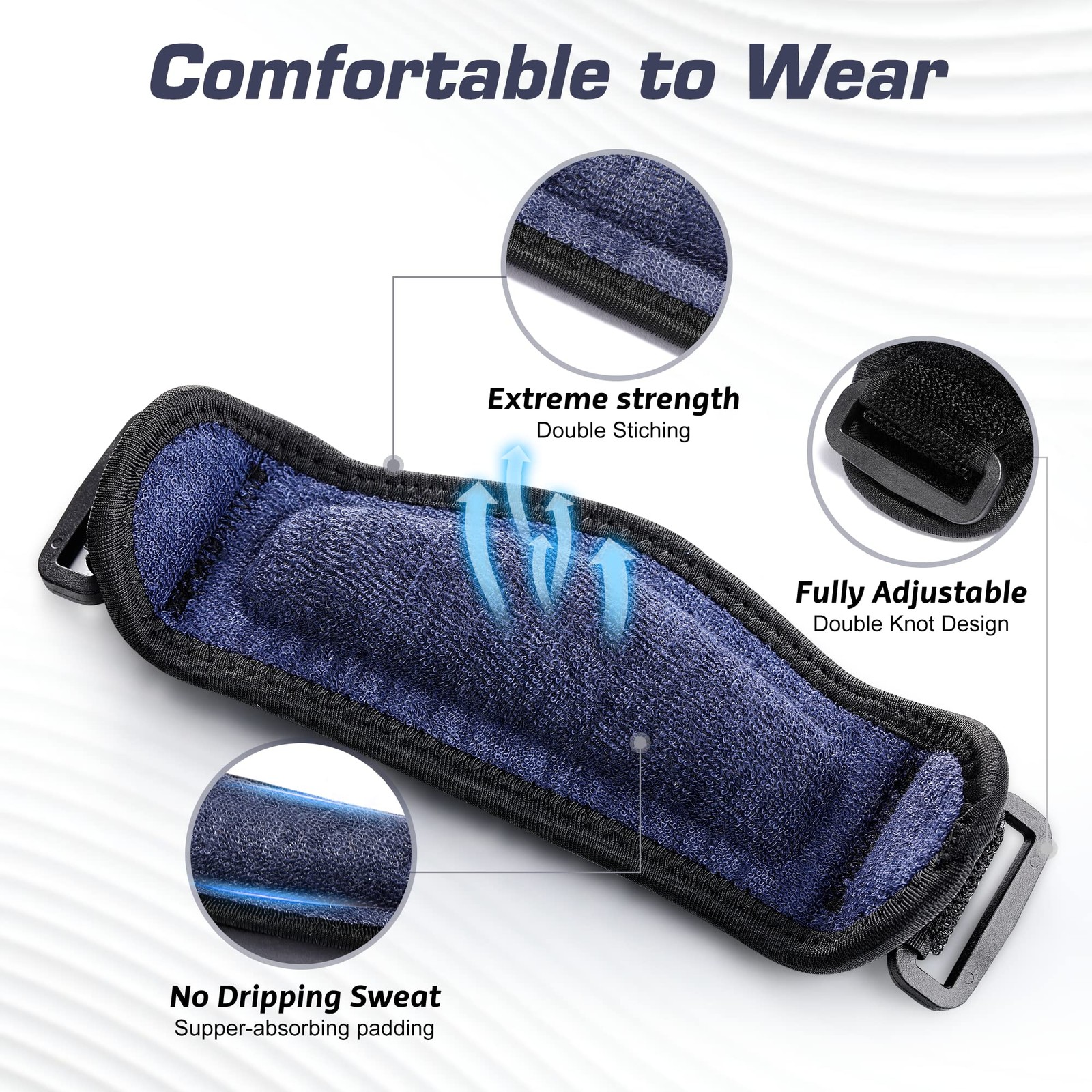 IPOW 2 Pack Thickened Pad&Wide Patella Knee Strap,Pain Relief One Size, Black