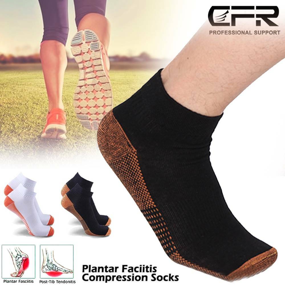 Magnetic Copper Compression Gym Relief Ankle Support Brace Foot Sleeve Socks CFR