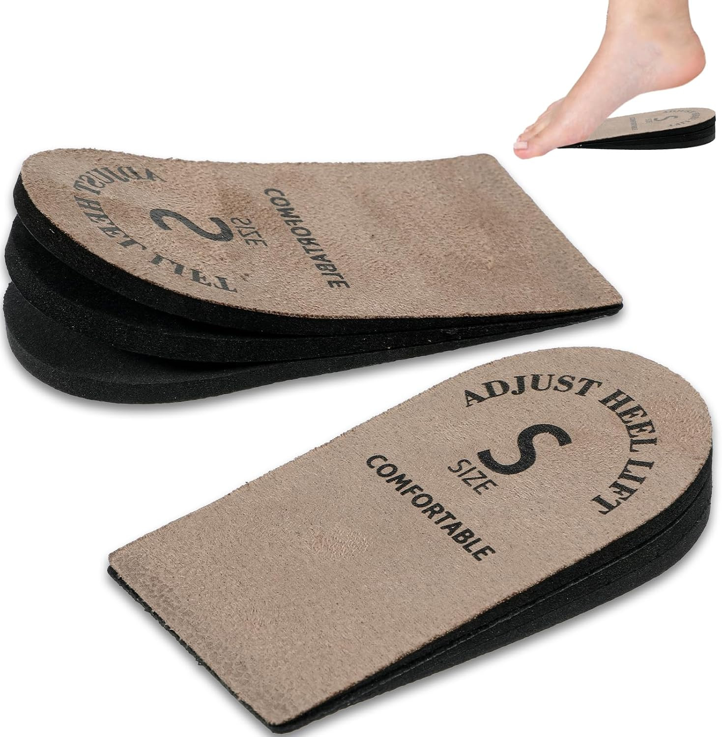 2 Pack Heel Lifts, Adjustable Heel Lifts for Leg Length Discrepancy, Women Man S