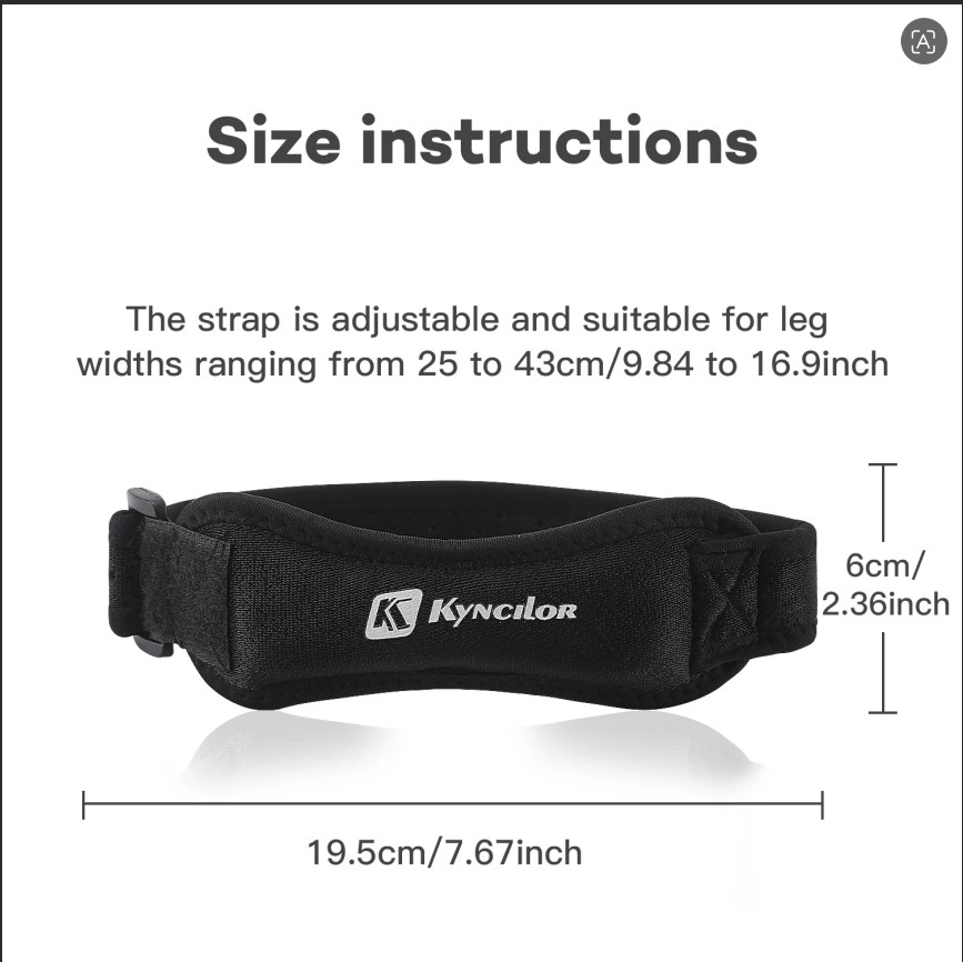 1 Piece Knee Patellar Tendon Support Strap, Adjustable Shock Absorption Compress