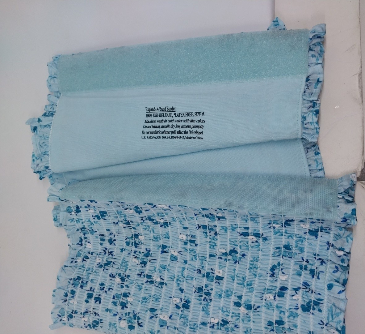EaB Medical Compression Products Breast Binder Blue Floral Medium 34″- 36″Straps