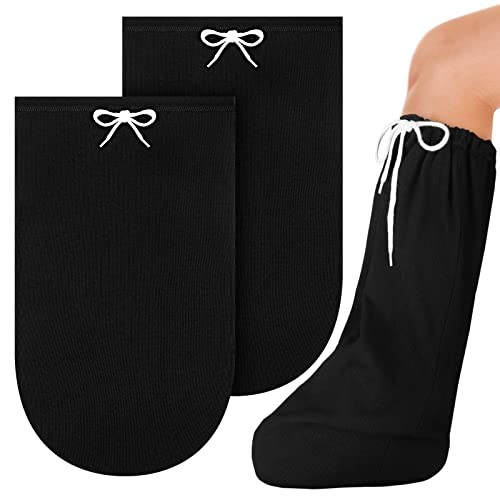 2 Pcs Leg Cast Cover, Sock for Casted Foot Below Knee 21.26 x 11.02In Black