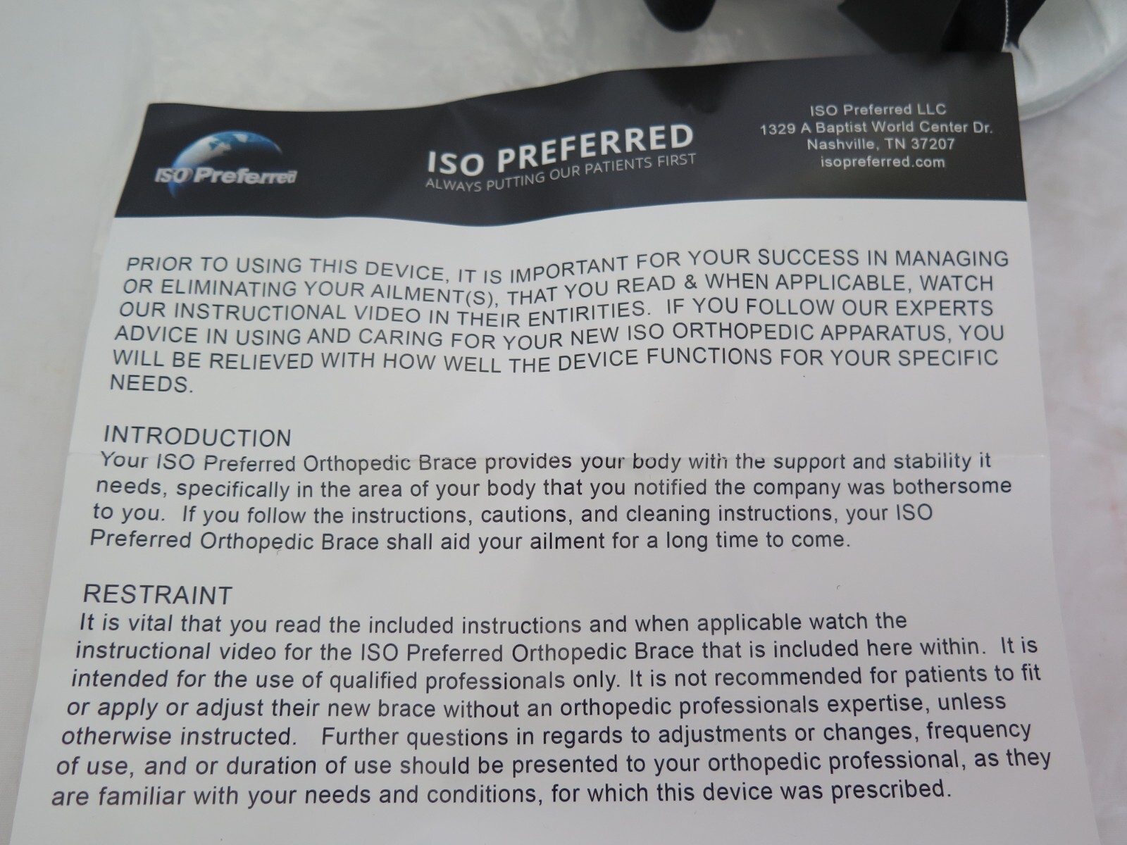 ISO Preferred Secure Ankle Brace – AN344 M/RT – Right – New – b5