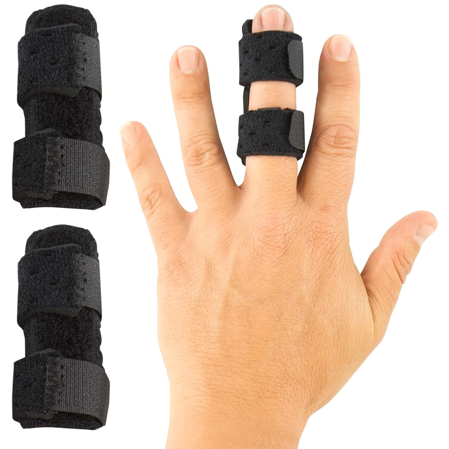 Vive Finger Splint (2 Pack) – Universal Finger Straightener – Broken and Trigger