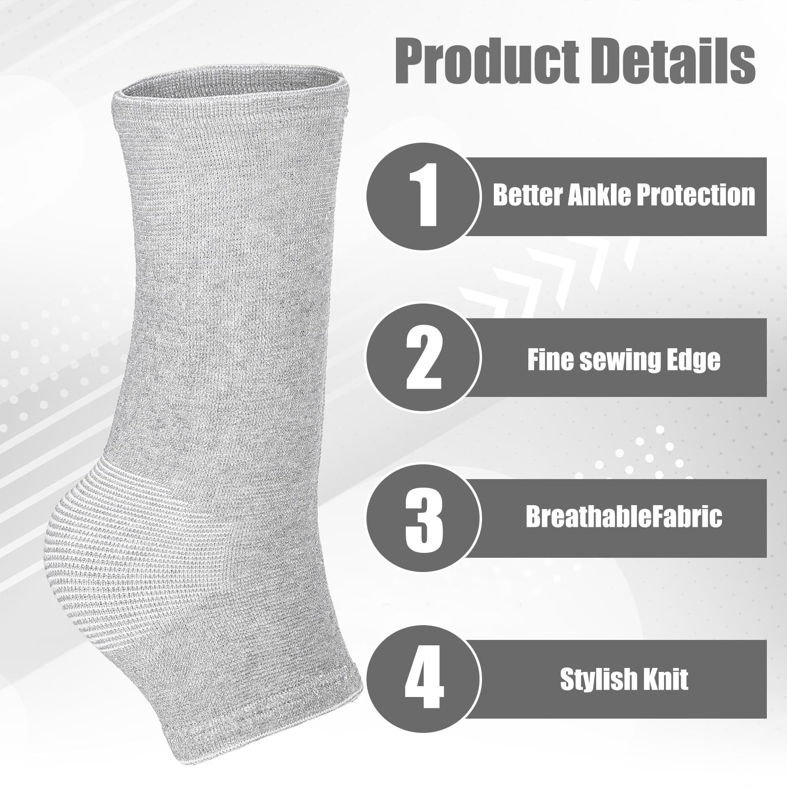 Bamboo Foot Compression Socks Breathable Soft Warm Ankle Sleeve Arch Support