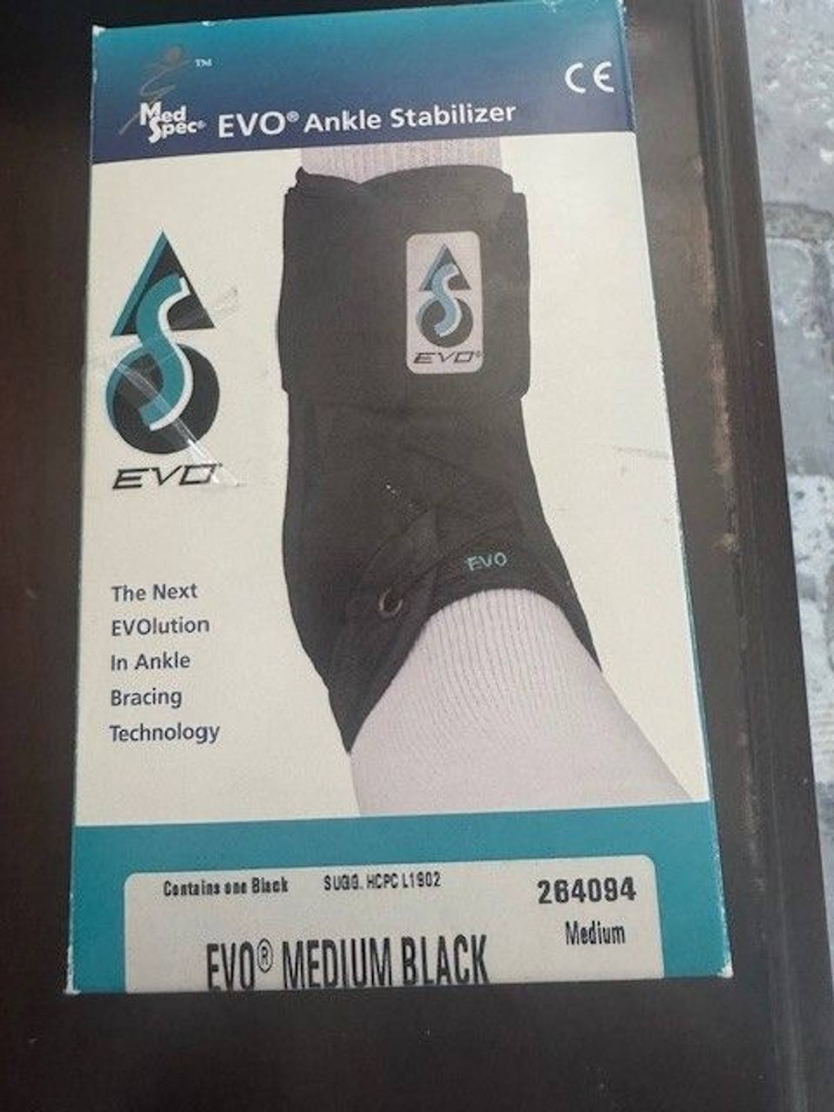 Med Spec EVO Ankle Stabilizer Orthosis Brace Black Size Medium M USED