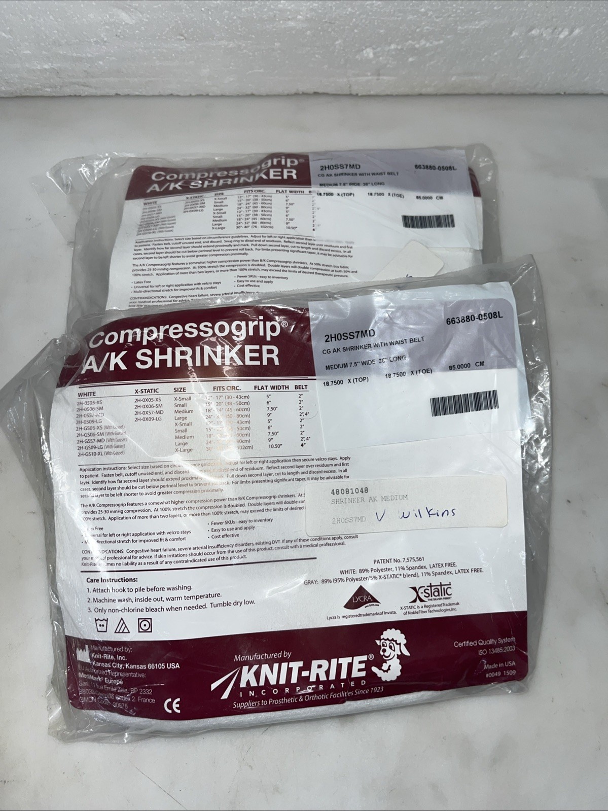 2 KNIT-RITE Compressogrip A/K Shrinker 2h0ss7md w/waist Belt Med Fits 36” New