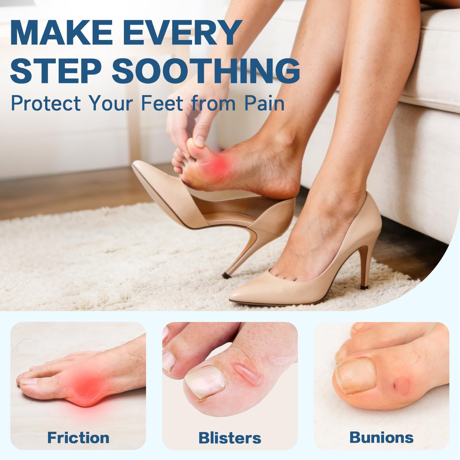 TEAWOO 2Pcs Bunion Relief Sleeves, Big Toe Corrector One Size, Black