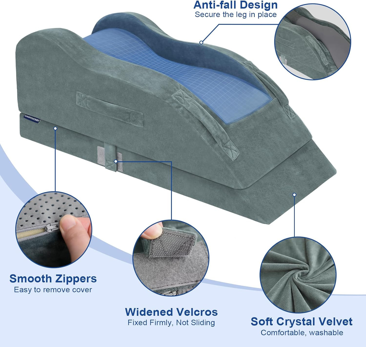 Adjustable Leg Elevation Pillows for after Surgery,Ergonomic Curve Keeps Straigh
