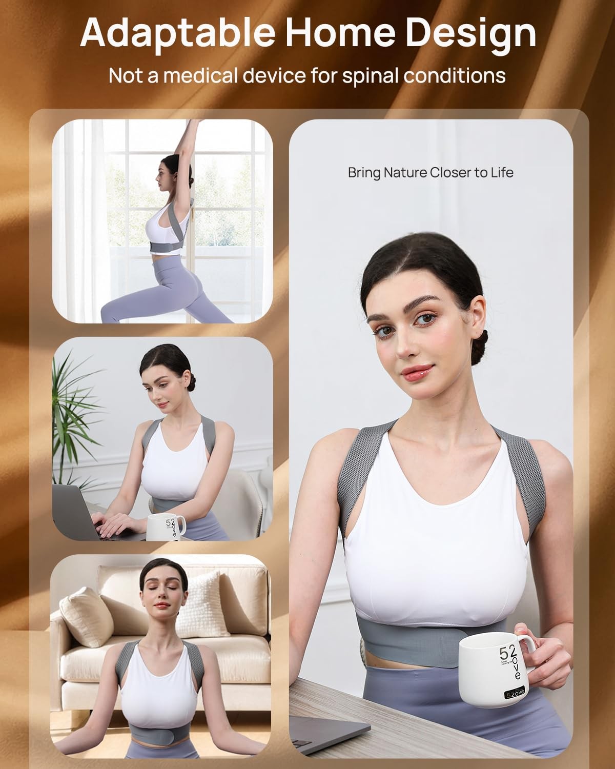 Upper Back Posture Corrector for Women, After-Work Sofa Reading Support, Twin…