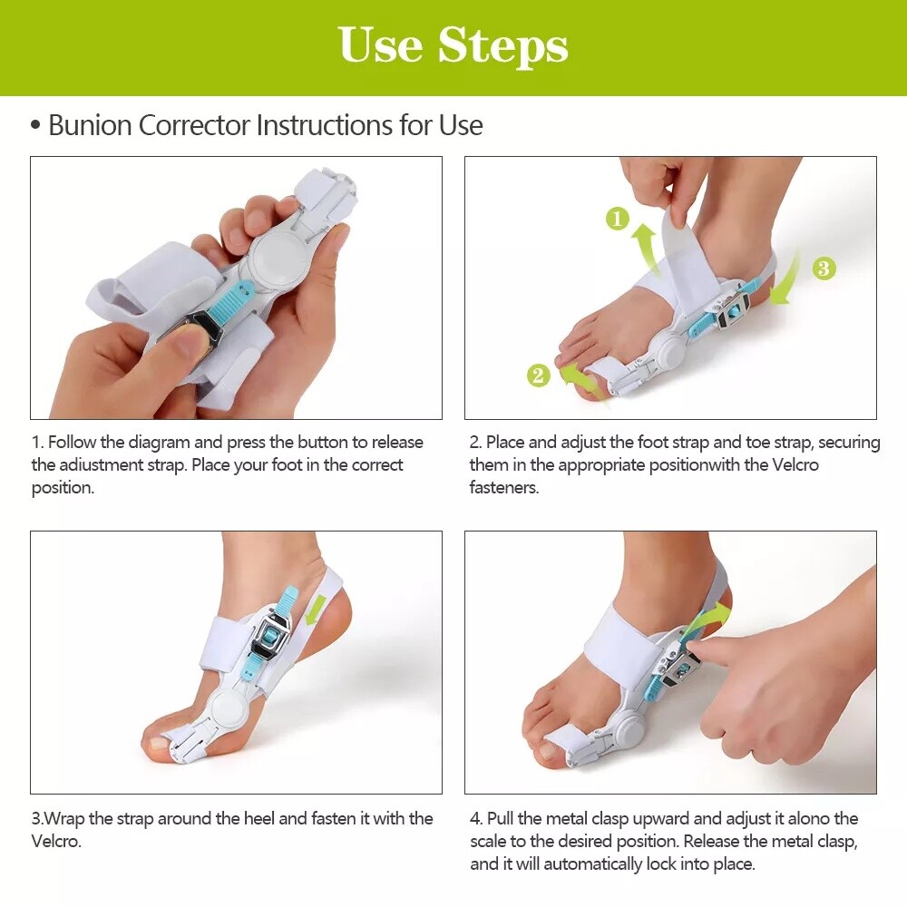 Adjustable Hallux Valgus Corrector Bunion Splint Hummer Toe Straightener Strap