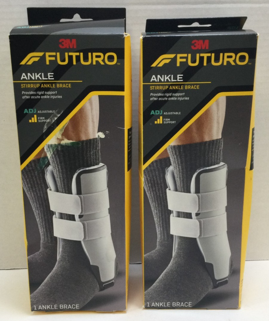 3M Futuro Ankle Stabilizer, Adjustable Stirrup Support Brace for Sprains (2PK)