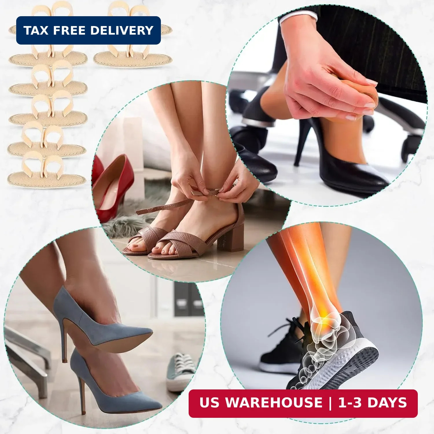 8 Pcs Hammer Toe Crest Cushion Soft Straightener Buttress Pads Splint Re