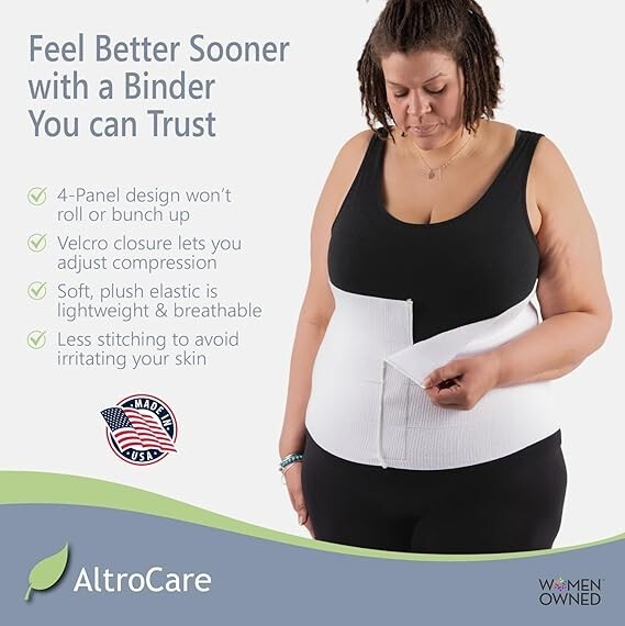 “4 Panel, 12″” high, Plus Size Post Surgery Abdominal Binder “