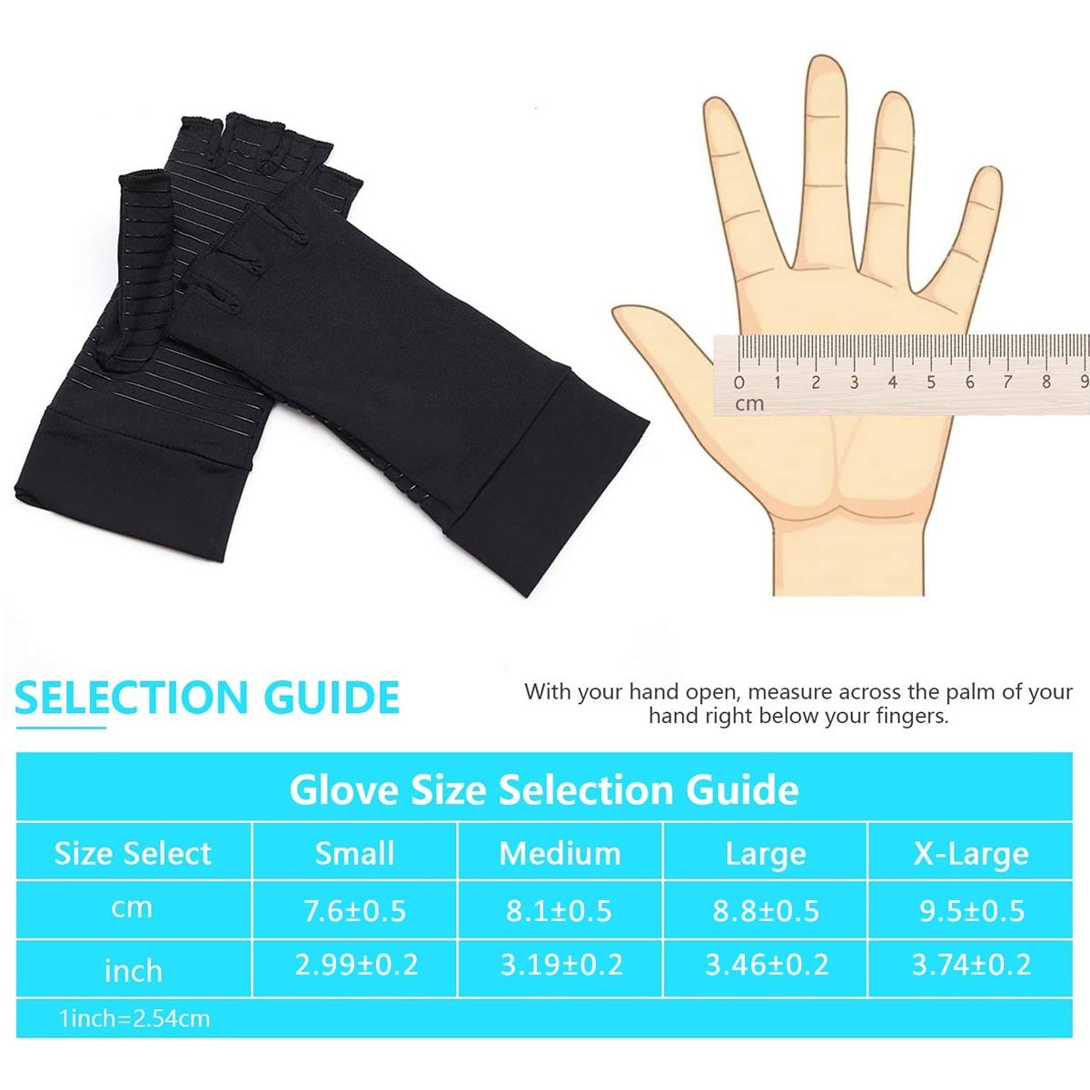Copper Fiber Compression Gloves for Arthritis RSI Joint for Workout & Daily Use