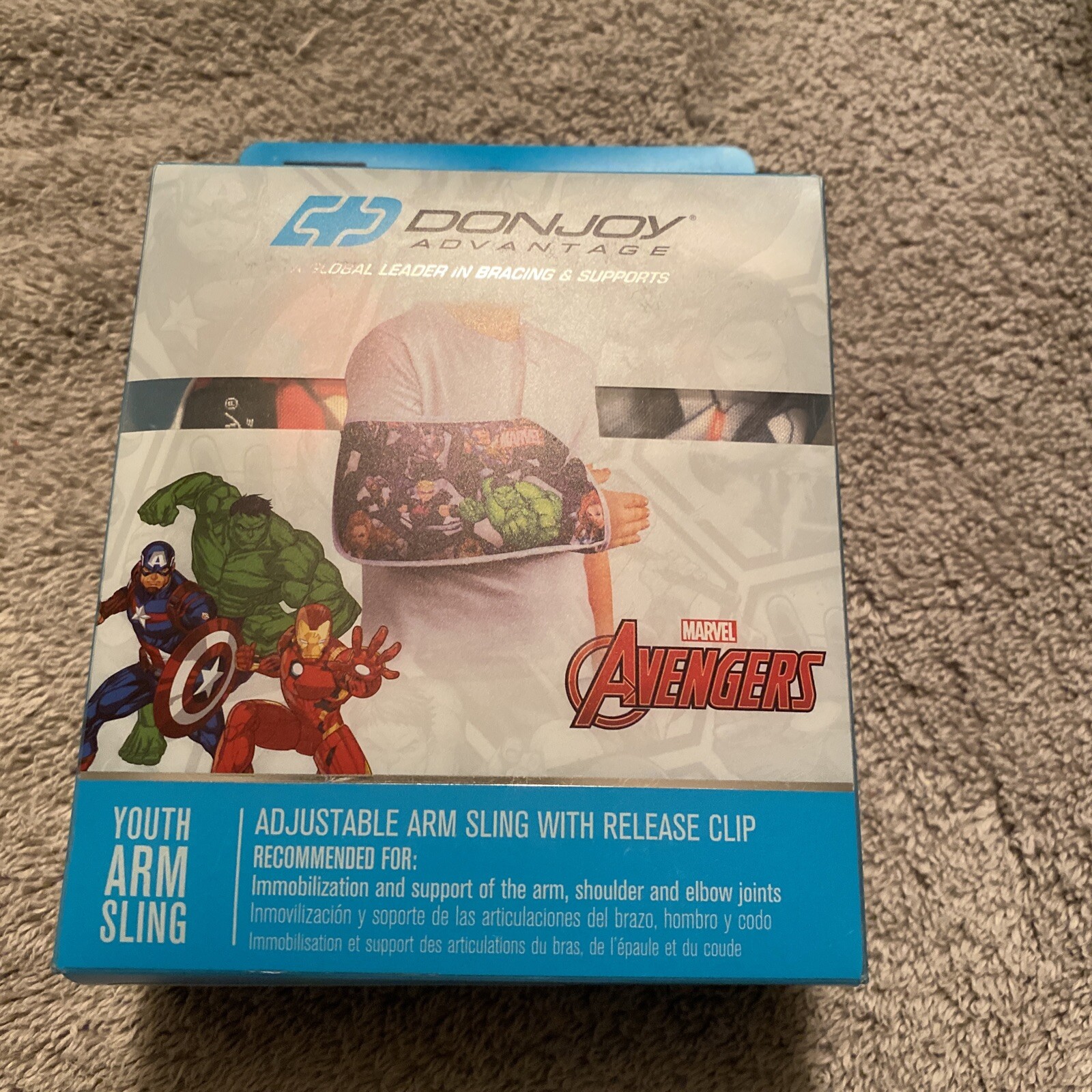 DonJoy Advantage Marvel Avengers Pediatric Adjustable Arm Sling Youth Shoulder