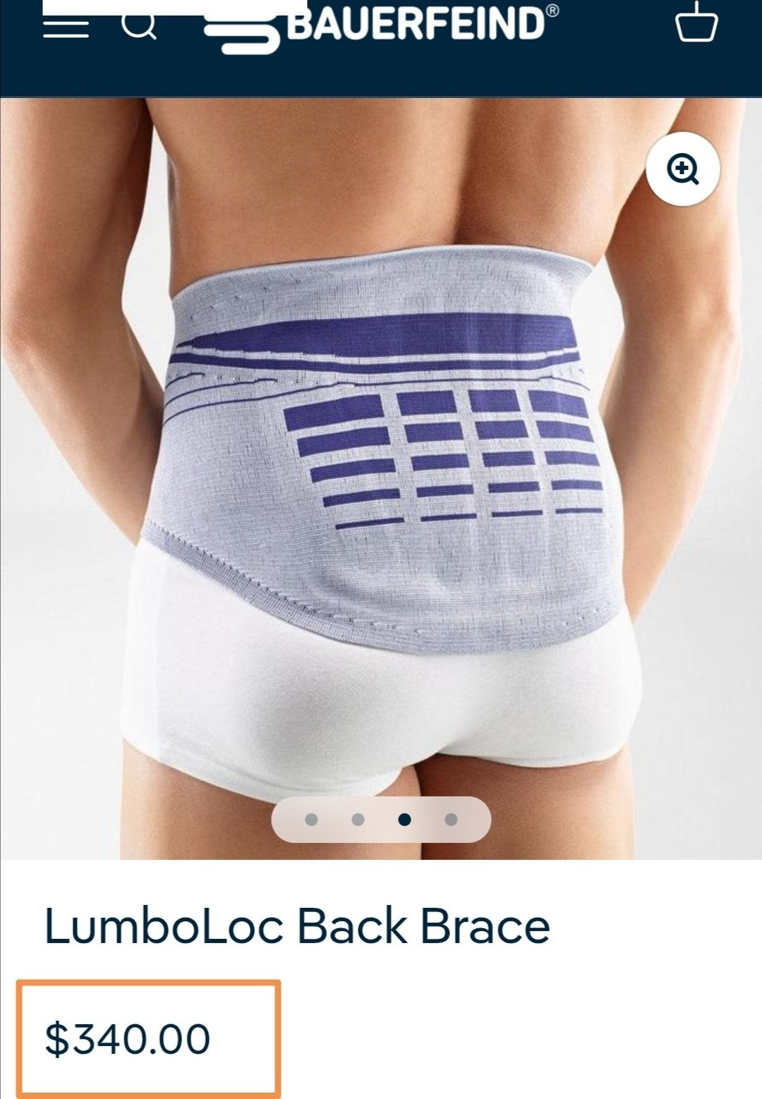 Bauerfeind Lumboloc Back Brace Lumbar Support Size 3 Germany