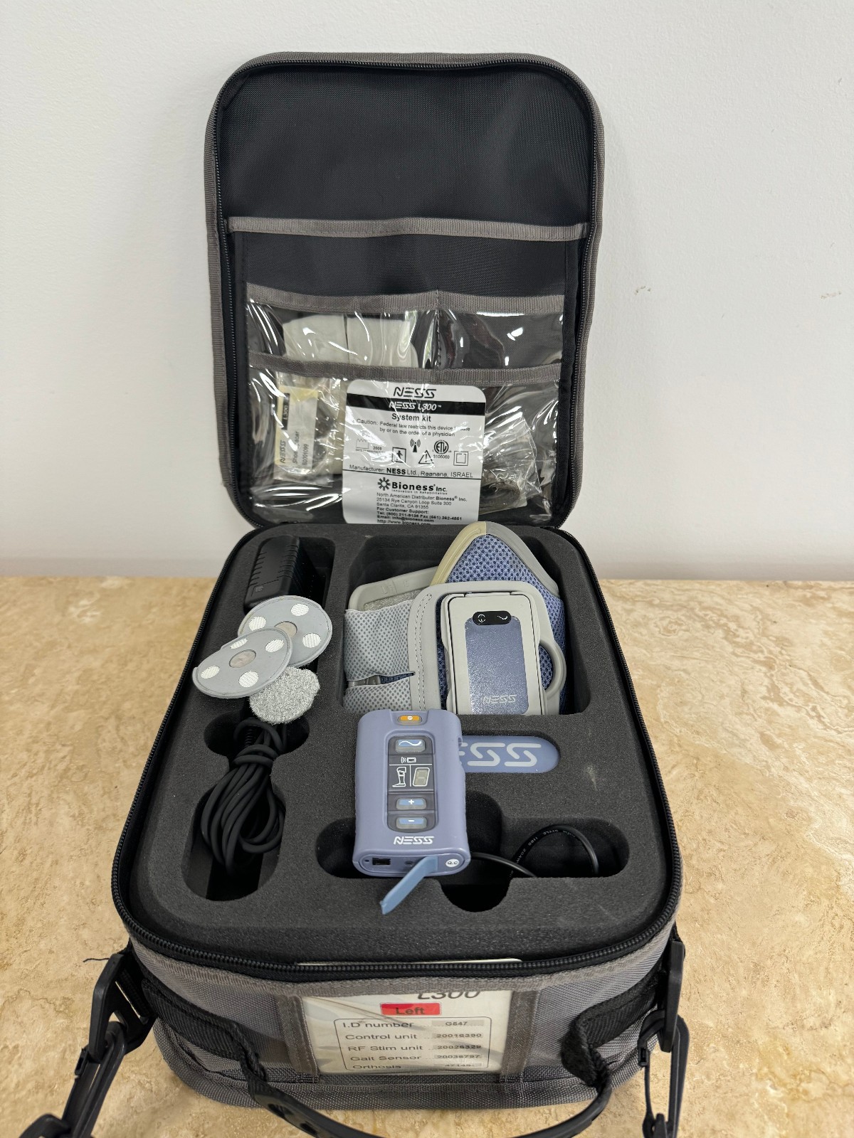 Bioness Ness L300 Leg/Foot Drop System Kit Left Lower Pads and Charger #18216