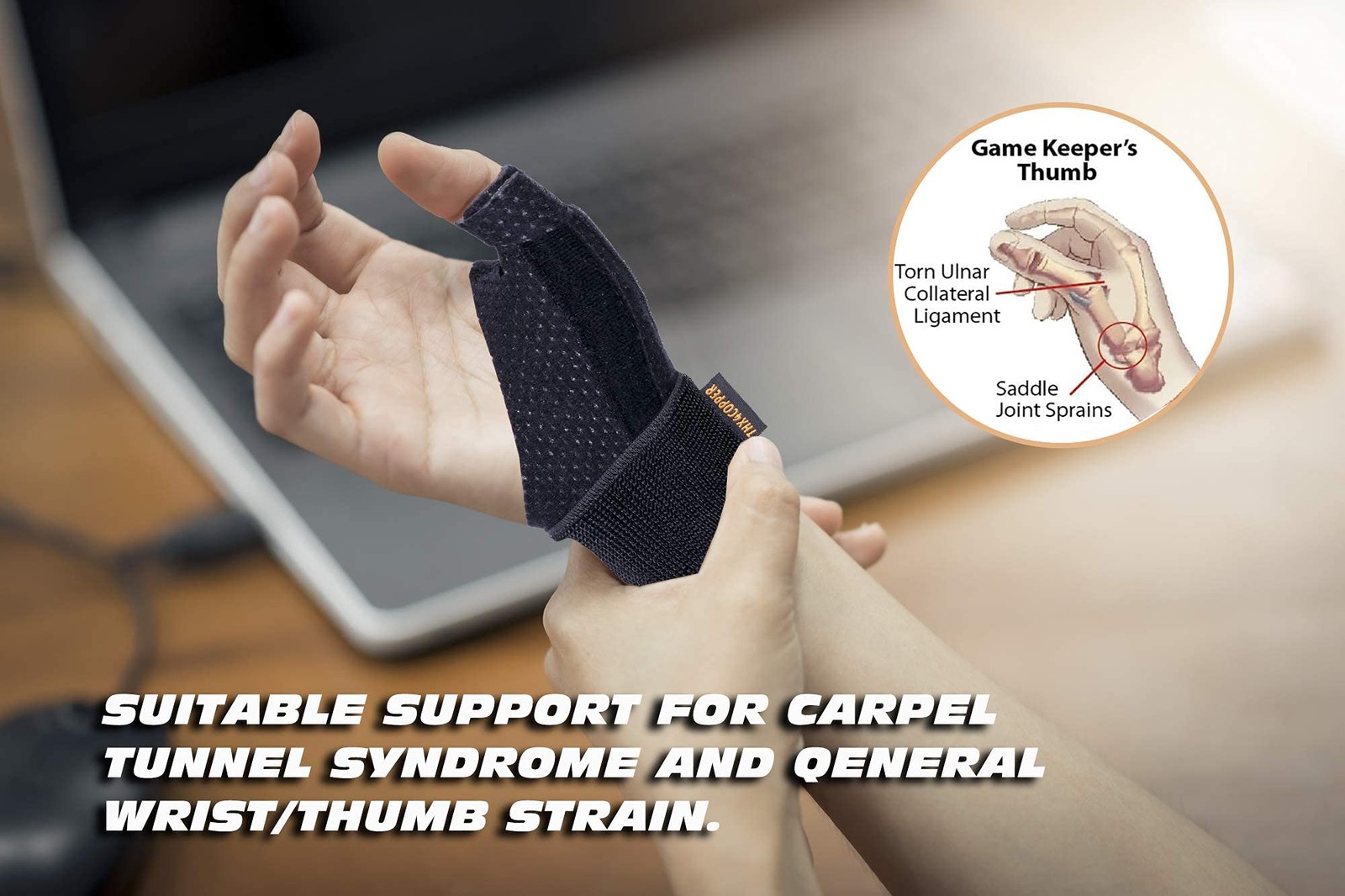 Reversible Thumb & Wrist Stabilizer Splint for BlackBerry Thumb, Trigger Fing…