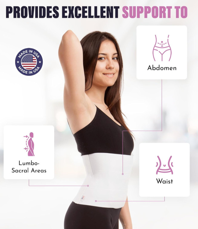 GABRIALL Abdominal/Back Support Binder Women’s Breathable AB-309 Large Black 9″w