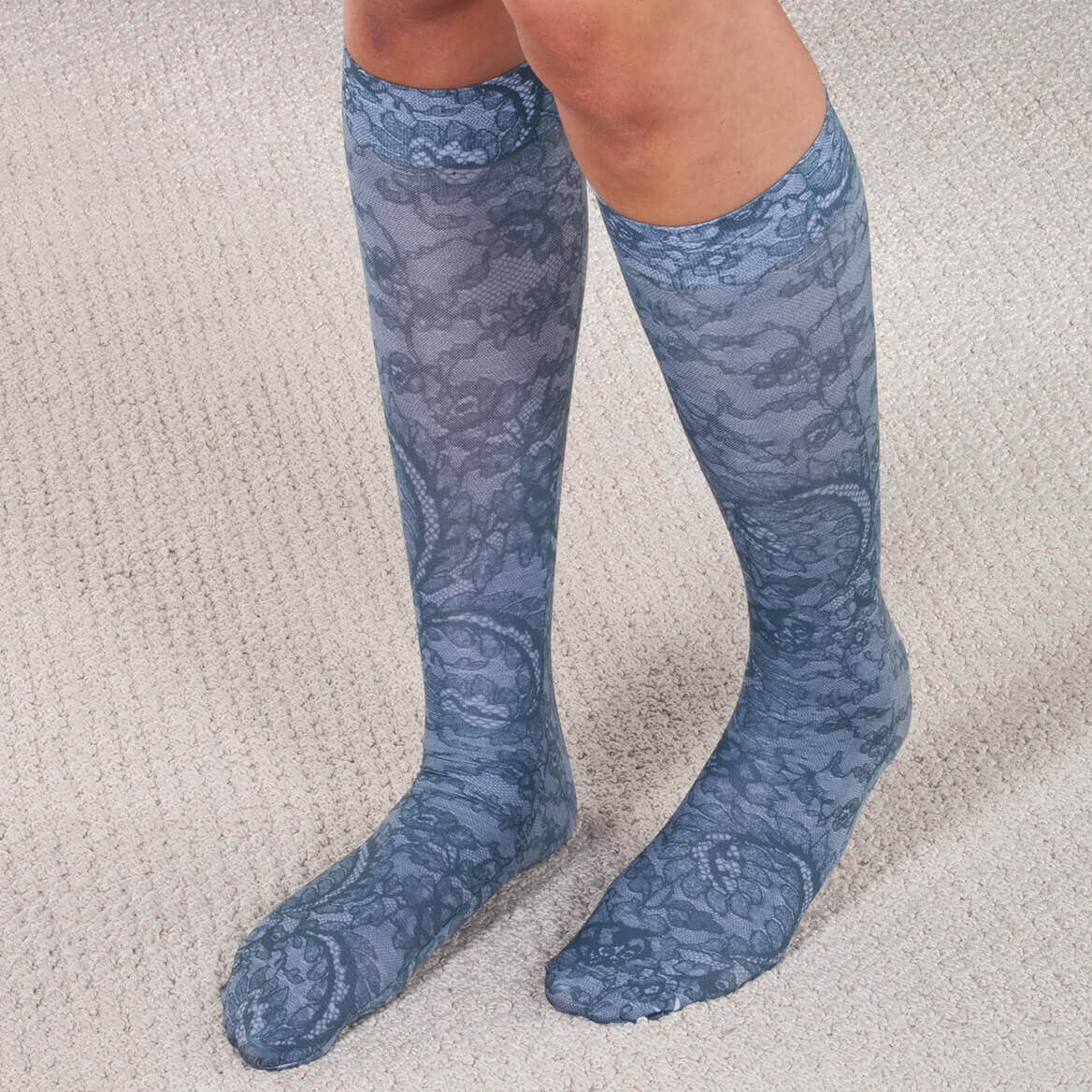 Celeste Stein Compression Socks 20-30mmHg, Midnight Lace, Queen, Midnight Lace,