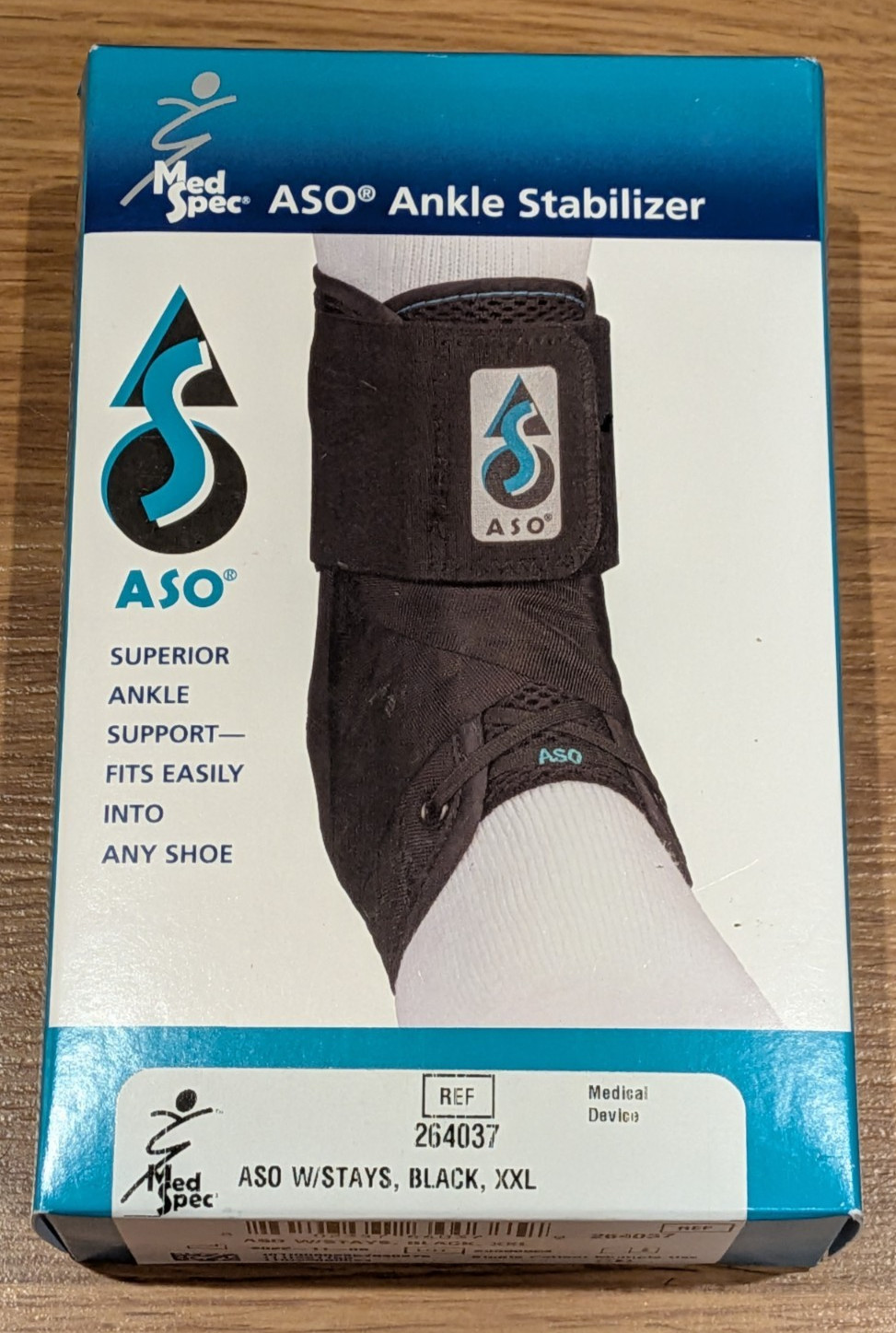 New Med Spec ASO® Speed Lacer Ankle Stabilizer 264037 Black – XXL