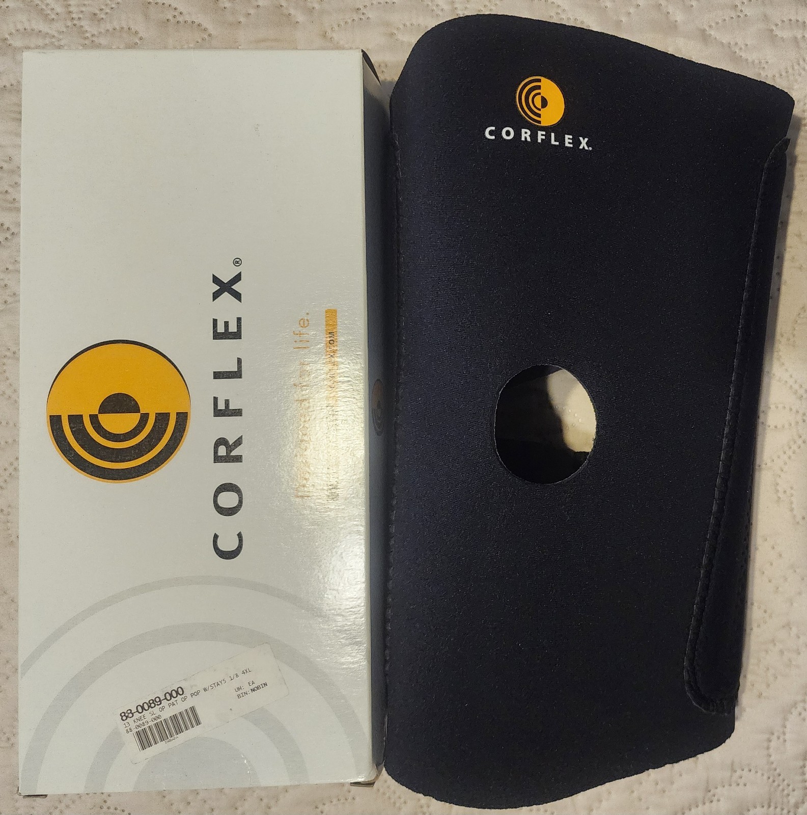 Corflex Cooltex Black Neoprene Knee Sleeve Brace Stabilizer Open PATELLA 4XL