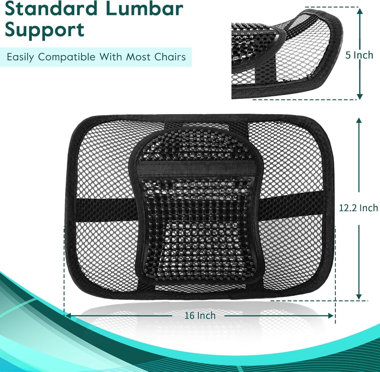 Mesh Back Lumbar Support Seat Cushion Breathable Office Chairs Car 12 X 16