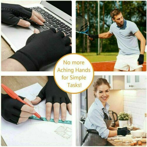 Copper Arthritis Compression Gloves Hand Support Joint Carpal Tunnel Pain Relief