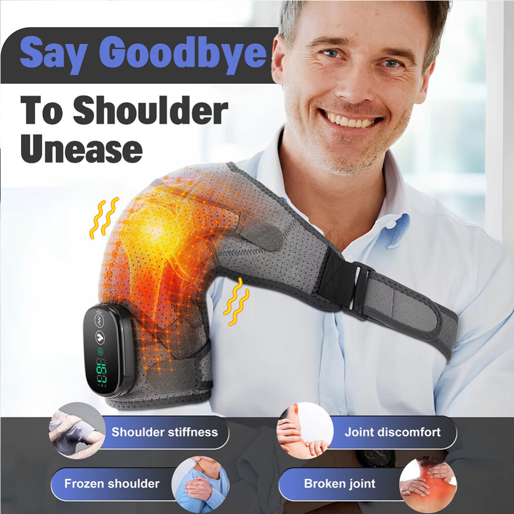 Electric Heated Shoulder Brace Heating Pad Therapy Shoulder Winter Heating Wrap~