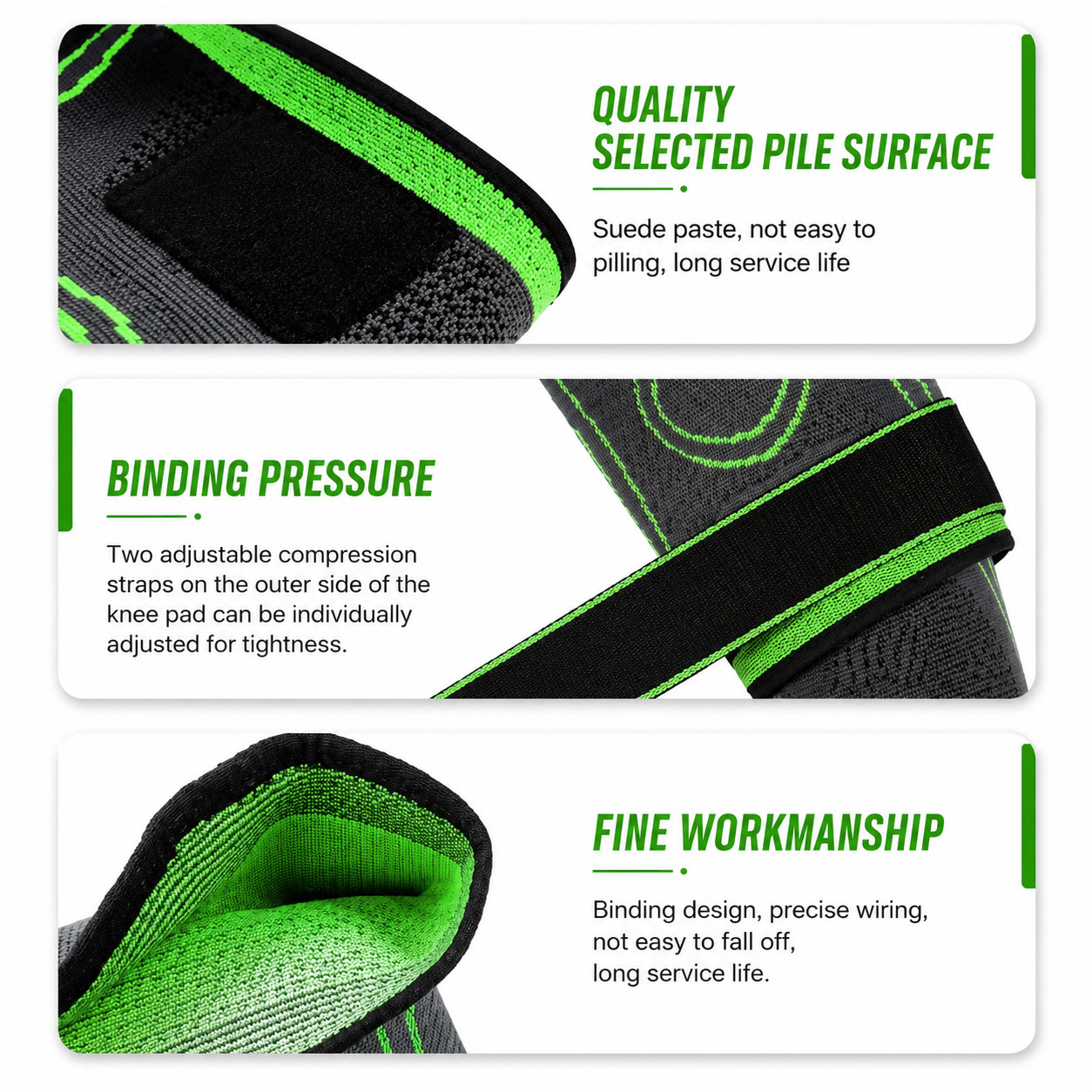 Knee Compression Brace Support Sleeve Patella Stabilizer for Sports Pain Relief