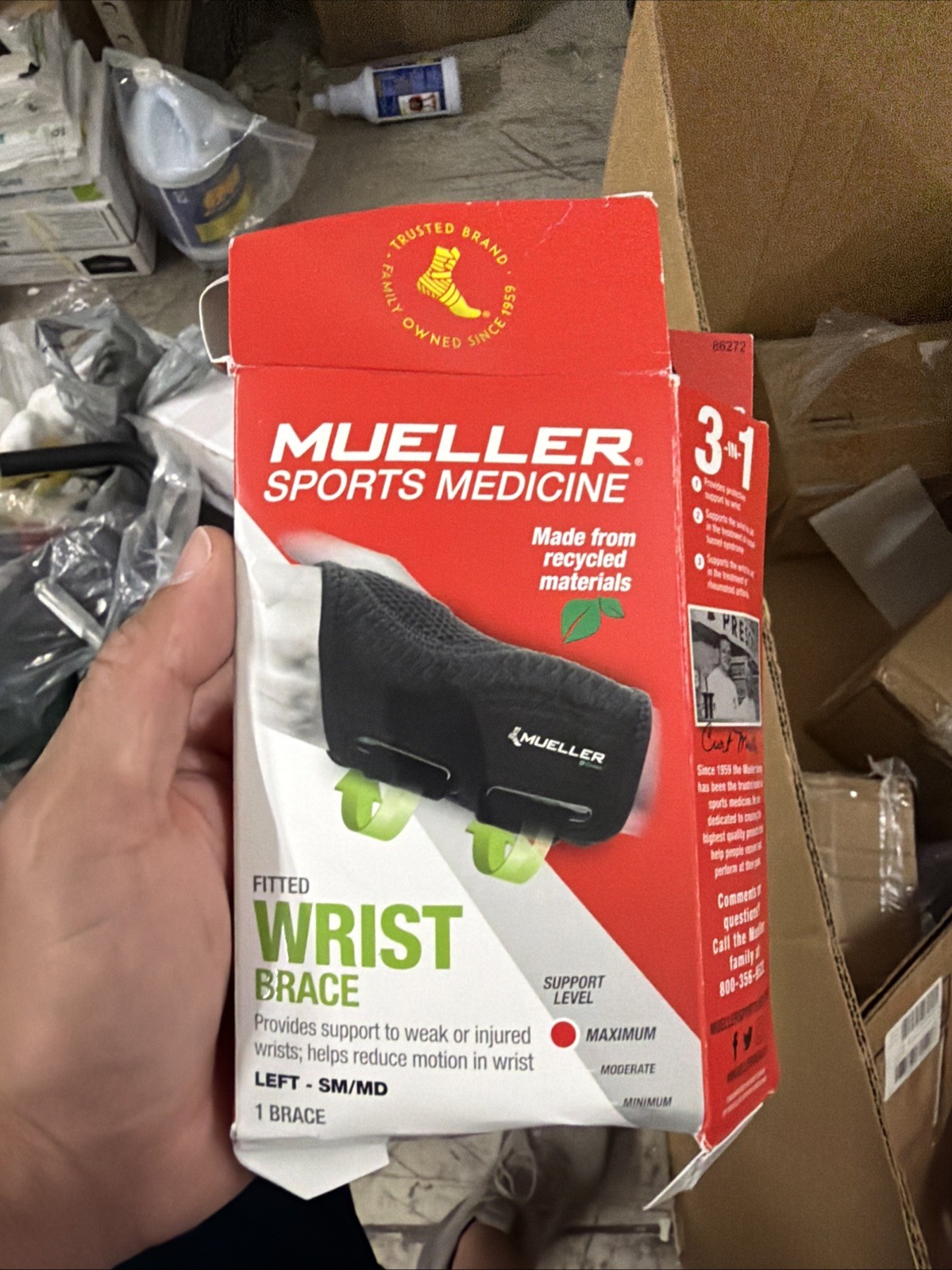 MLR Sports Fitted Wrist Brace Left Hand (Black) Small/Medium(5-8″)