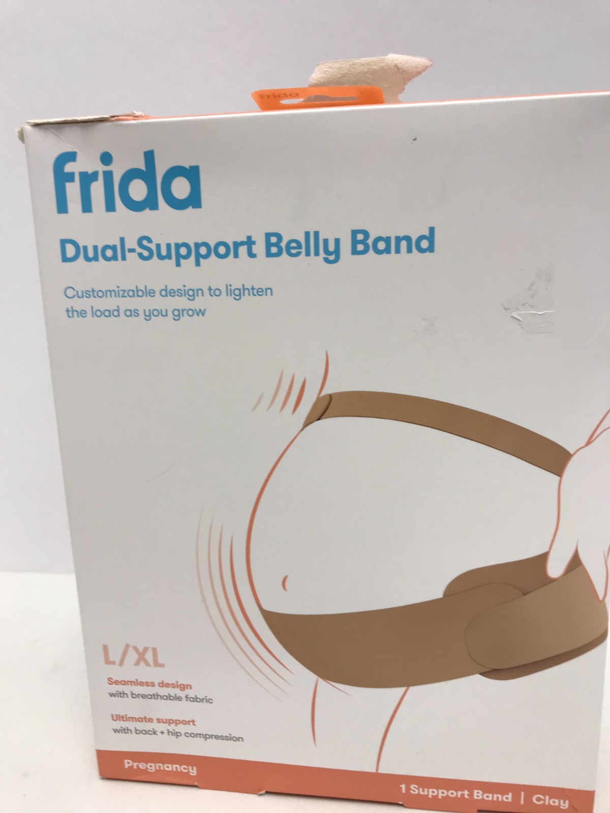 frida Dual-Support Belly Band, L/XL, Compression & Support, Adjustable, Clay 22