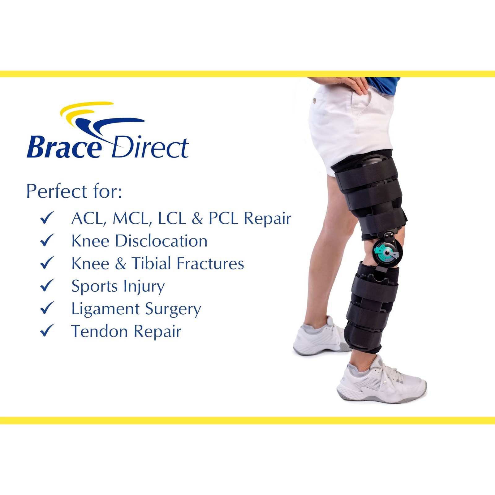 Post Op ROM T Scope Knee Brace for ACL, MCL, PCL