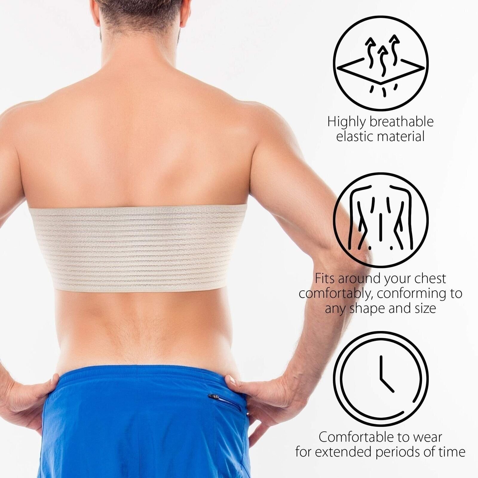 6.25″ Broken Rib Brace – Elastic Chest Wrap Compression Support Belt
