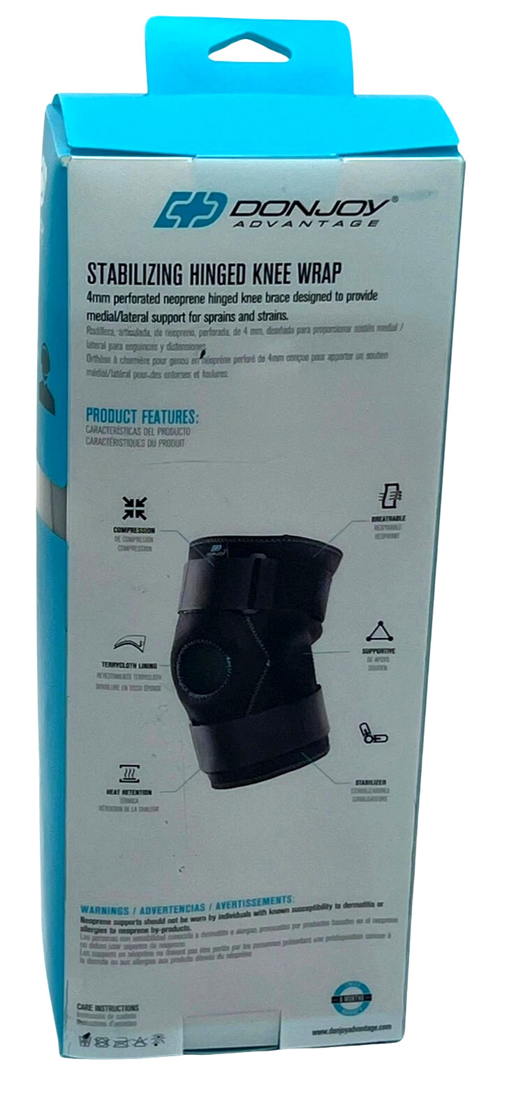 DonJoy Stabilizing Double Hinged Knee Wrap Brace Sprains S/M Fits 13-15in NEW